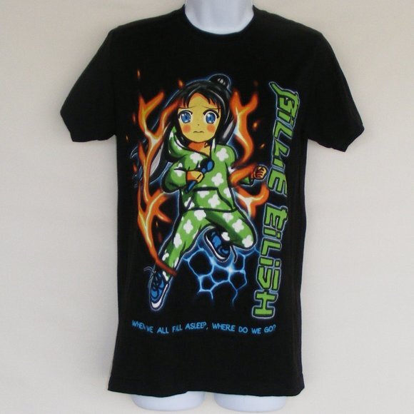 BILLIE EILISH Concert Tshirt, S, Anime/Kawaii Blk - Picture 1 of 6